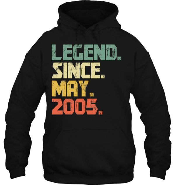 Funny 18 Years Old Shirt Boys Girls Legend Since May 2005 Vintage