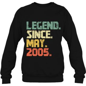 Funny 18 Years Old Shirt Boys Girls Legend Since May 2005 Vintage 4