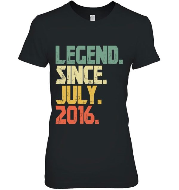 Funny 6 Years Old Shirt Boys Girls Legend Since July 2016 Birthday