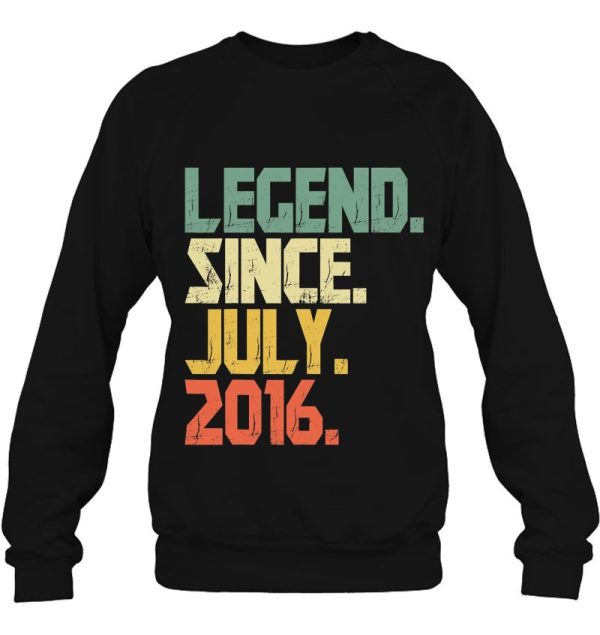 Funny 6 Years Old Shirt Boys Girls Legend Since July 2016 Birthday