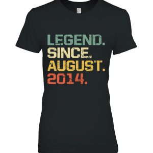 Funny 8 Years Old Shirt- Vintage Legend Since August 2014 Birthday