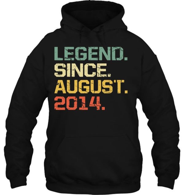 Funny 8 Years Old Shirt- Vintage Legend Since August 2014 Birthday