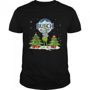 Funny Grinch Loves Busch Light T-Shirt And Christmas Tree