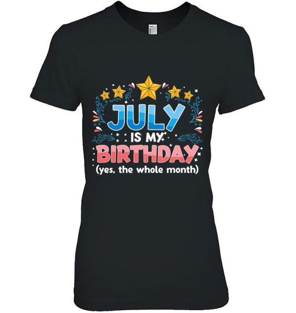 Funny July Is My Birthday Yes The Whole Month Birthday