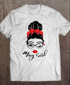 Funny May Girl Messy Bun Hair Wink Eye Birthday Women Girls 1