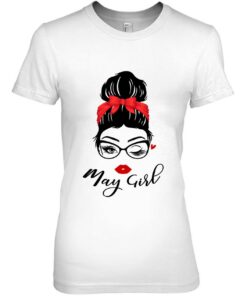 Funny May Girl Messy Bun Hair Wink Eye Birthday Women Girls 2
