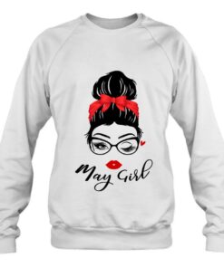 Funny May Girl Messy Bun Hair Wink Eye Birthday Women Girls 4