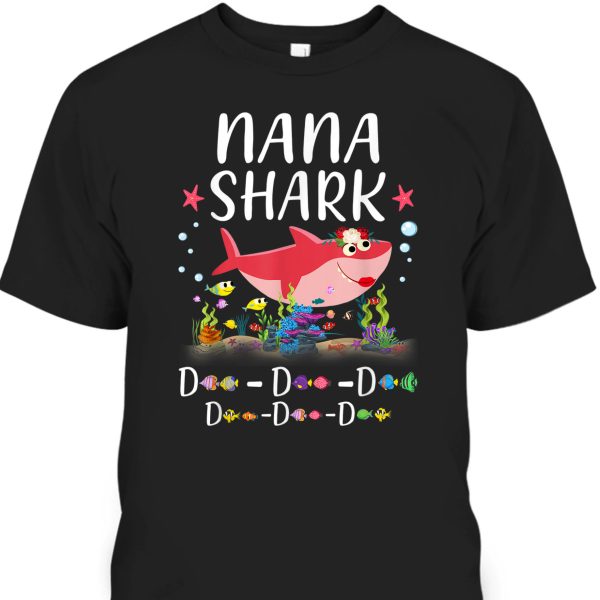 Funny Mother’s Day T-Shirt Nana Shark Gift For Mom & Grandma