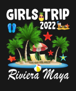 Girls Trip 2022 Summer Vacation Mexico Riviera Maya Beach T Shirt 2