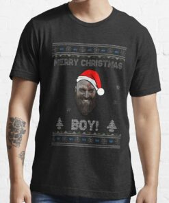 God Of War Kratos Merry Christmas Boy! T Shirt 1