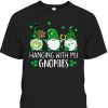 Green Gnome St Patricks Day T-Shirt Hanging With My Gnomies