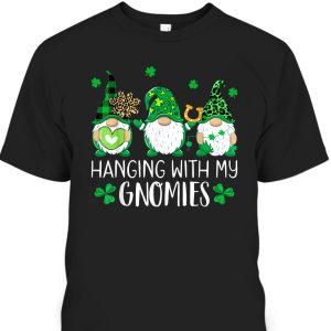 Green Gnome St Patricks Day T-Shirt Hanging With My Gnomies