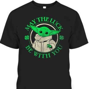 Grogu Star Wars St Patrick’s Day May The Luck Be With You T-Shirt