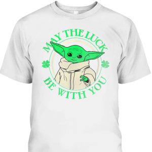 Grogu Star Wars St Patrick’s Day May The Luck Be With You T-Shirt