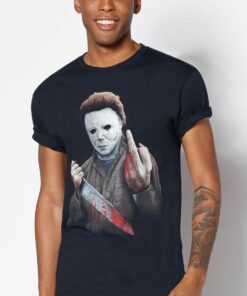 Halloween Michael Myers Middle Finger T Shirt 1