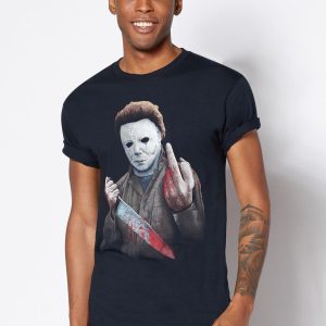 Halloween Michael Myers Middle Finger T Shirt 1