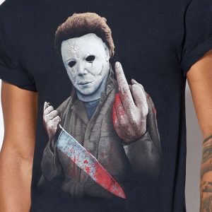 Halloween Michael Myers Middle Finger T Shirt 2