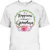 Happiness Is Being A Grandma Women Flower Decor Grandma T-Shirt