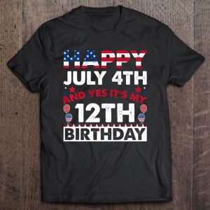 Happy July 4Th And Yes It’s My 12Th Birthday Independence Premium