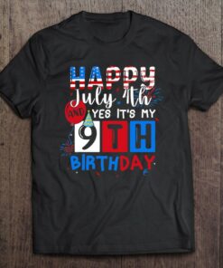 Happy July 4Th And Yes Its My 9Th Birthday American Flag 1