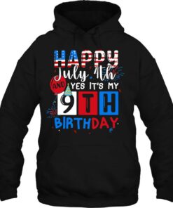 Happy July 4Th And Yes Its My 9Th Birthday American Flag 3