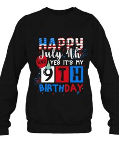 Happy July 4Th And Yes Its My 9Th Birthday American Flag 4