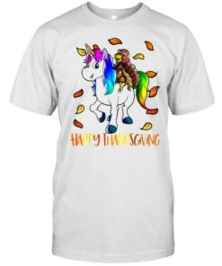 Happy Thanksgiving Unicorn Turkey T Shirt 2