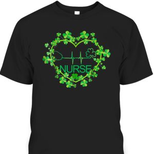 Heart Shamrock Nurse St Patrick’s Day T-Shirt