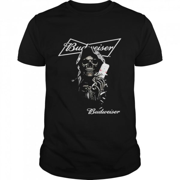 Horror Skull Budweiser T-Shirt For Beer Lovers