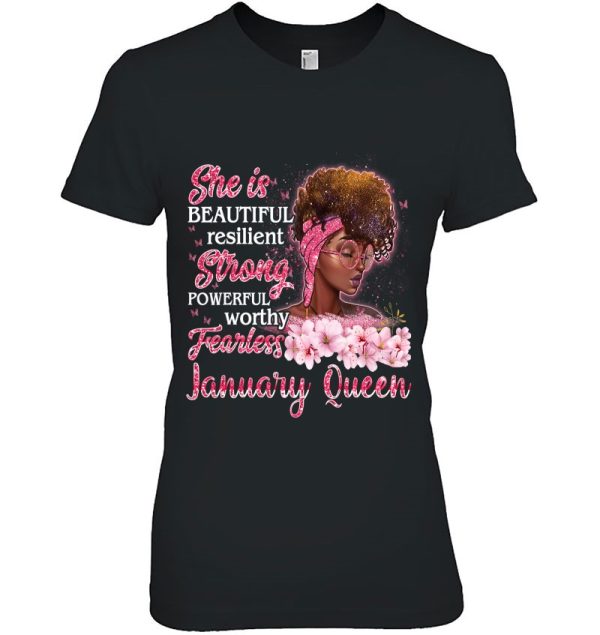 January Queen Womens Black Happy Birthday To Me Funny Gifts