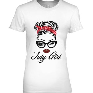 July Girl Wink Eye Woman Face Born In July Birthday