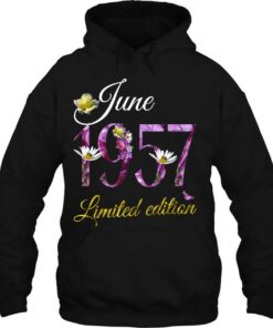 June 1957 Tee - 65 Years Old Floral 1957 65Th Birthday Gift 2 June 1957 Tee 65 Years Old Floral 1957 65Th Birthday Gift 3