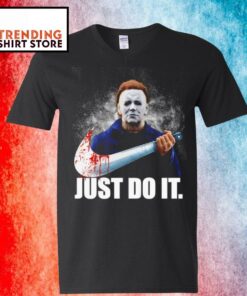 Just Do It Michael Myers Parody Nike Logo T Shirt 3