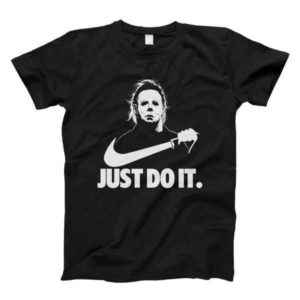 Just Do It Michael Myers Parody Nike T-Shirt For Horror Film Lovers