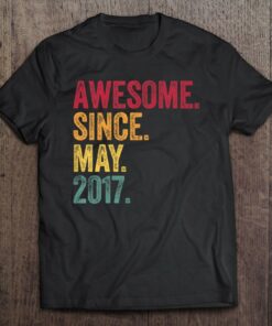 Kids Awesome Since May 2017 5Th Birthday Gift 5 Years Old Vintage 1