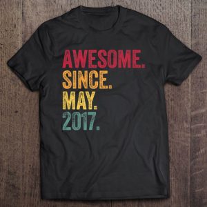 Kids Awesome Since May 2017 5Th Birthday Gift 5 Years Old Vintage