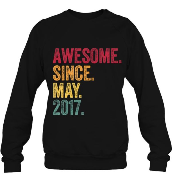 Kids Awesome Since May 2017 5Th Birthday Gift 5 Years Old Vintage