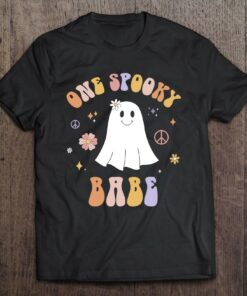 Kids One Spooky Babe First Birthday Retro Halloween Ghost Boo 1
