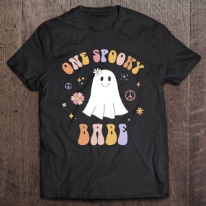 Kids One Spooky Babe First Birthday Retro Halloween Ghost Boo