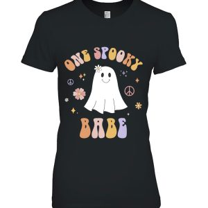 Kids One Spooky Babe First Birthday Retro Halloween Ghost Boo