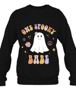 Kids One Spooky Babe First Birthday Retro Halloween Ghost Boo 4