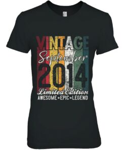 Kids Vintage Born September 2014 9 Years Old 9Th Birthday Gift 2