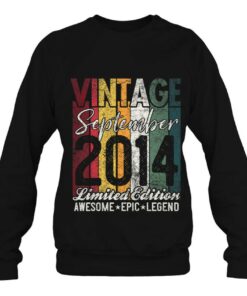 Kids Vintage Born September 2014 9 Years Old 9Th Birthday Gift 4