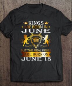 Kings Are Born On June 18Th Birthday Bday Men Boy Kid 1