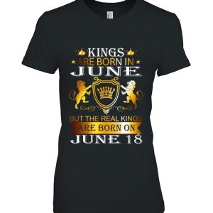 Kings Are Born On June 18Th Birthday Bday Men Boy Kid