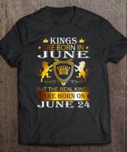 Kings Are Born On June 24Th Birthday Bday Men Boy Kid 1