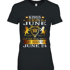 Kings Are Born On June 24Th Birthday Bday Men Boy Kid