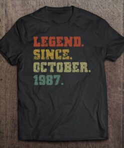 Legend Since October 1987 Retro Vintage Born In October 1987 Birthday Party 1