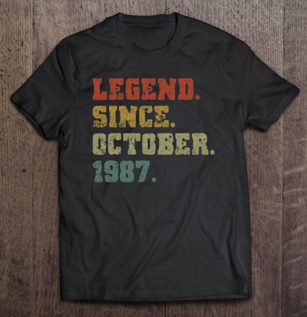 Legend Since October 1987 Retro Vintage Born In October 1987 Birthday Party