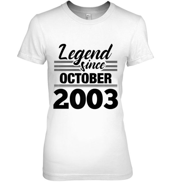 Legend Since October 2003 – 19Th Birthday 19 Years Old Gift